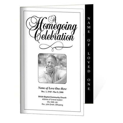 Homegoing 4-Sided Graduated Funeral Program Template.