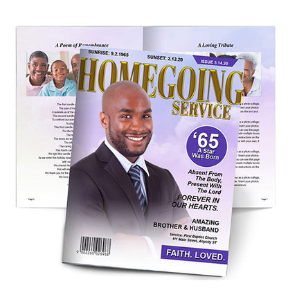 Homegoing Program Payer Homegoing Service Magazine Style Funeral Booklet Template – Funeral ...