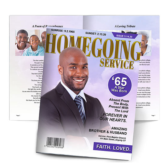 Homegoing Service Magazine Style Funeral Booklet Template – Funeral ...