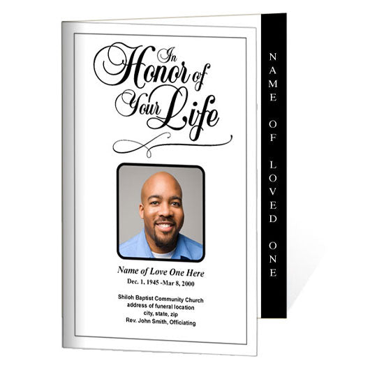 Honor 4-Sided Graduated Funeral Program Template.