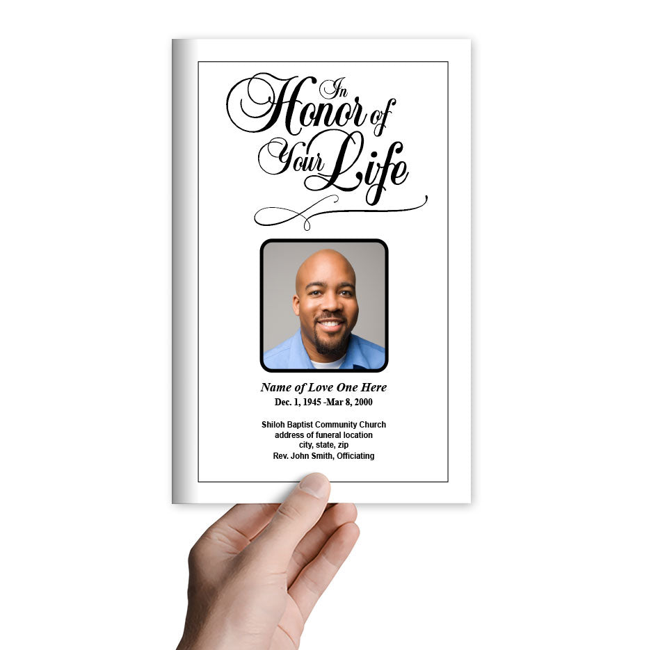 Honor Funeral Program Template.