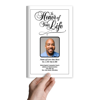 Honor Funeral Program Template.