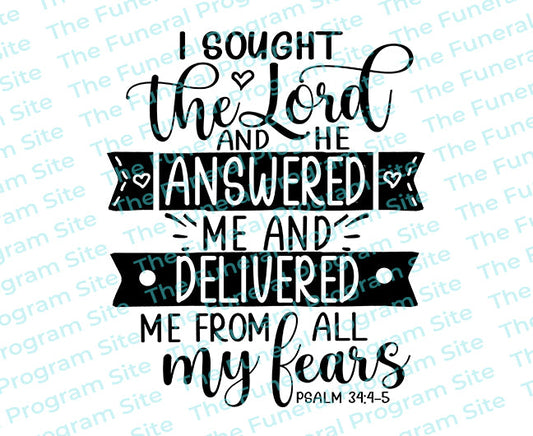 Sought The Lord Bible Verse Word Art.
