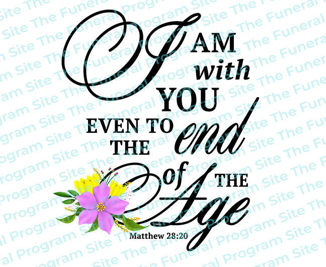 I Am With You Always Bible Verse Word Art.