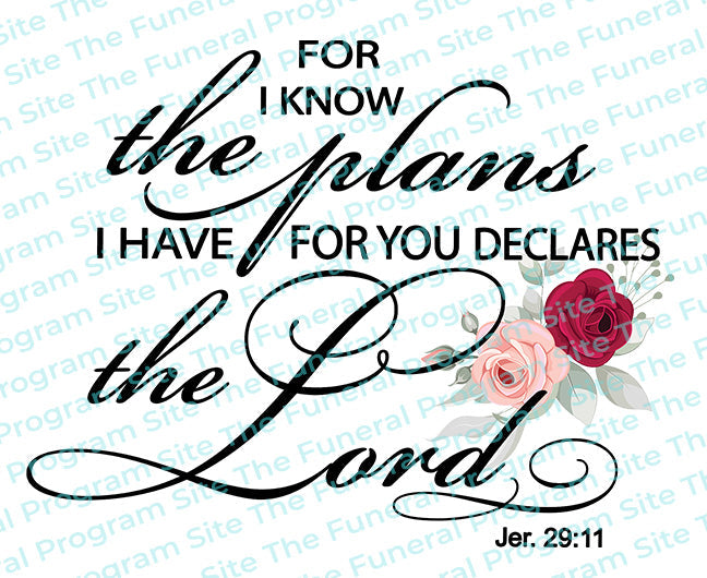 I Know The Plans Bible Verse Word Art.