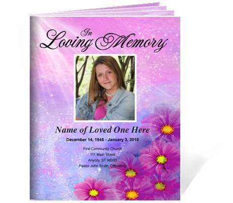Sparkle Funeral Booklet Template.