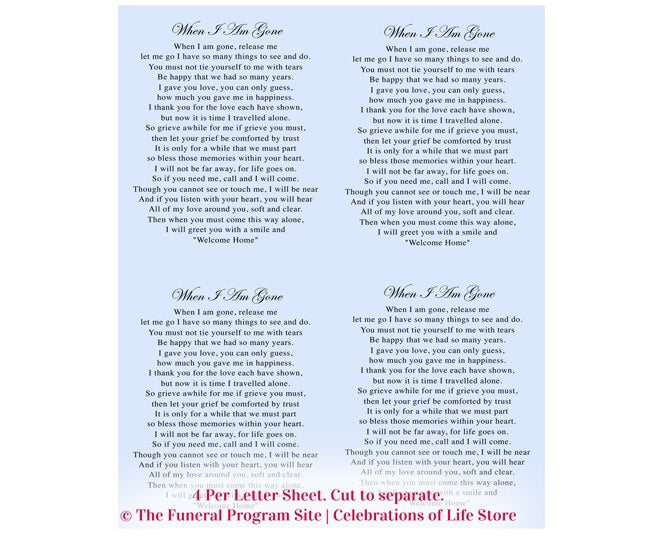 Butterfly Small Memorial Card Template.