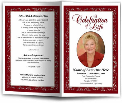 Borderline Funeral Program Template.