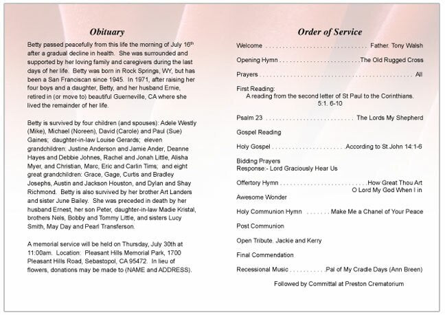Candlelight Letter Single Fold Program Template.