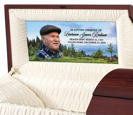 Custom Casket Panel Insert - Overlook Design.