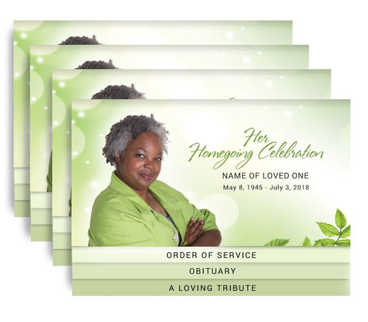 Twinkle 8-Sided Graduated Bottom Funeral Program Design & Print (Pack of 50).