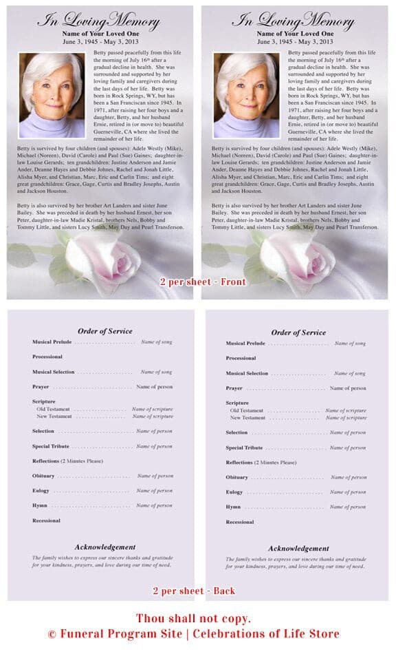 Beloved Funeral Flyer Template.