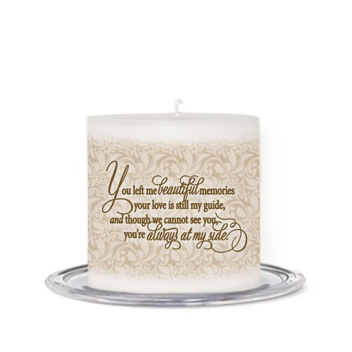 Sandstone Personalized Small Wax Memorial Candle.