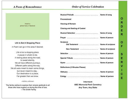 Tranquil 8-Sided Graduated Program Template.