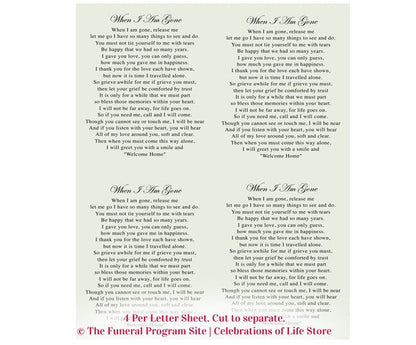 Divine Small Memorial Card Template.