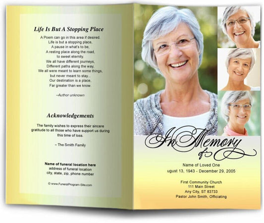 Gradient Funeral Program Template.