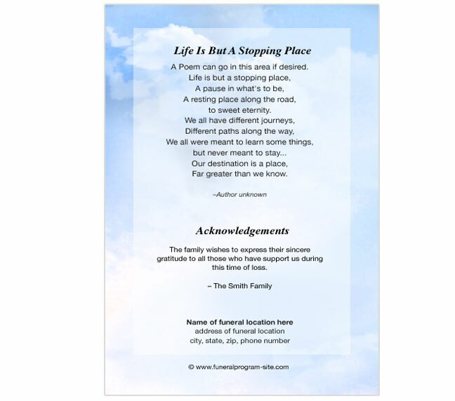 Salvation Funeral Booklet Template.