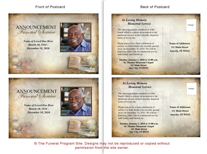 History Funeral Announcement Template.