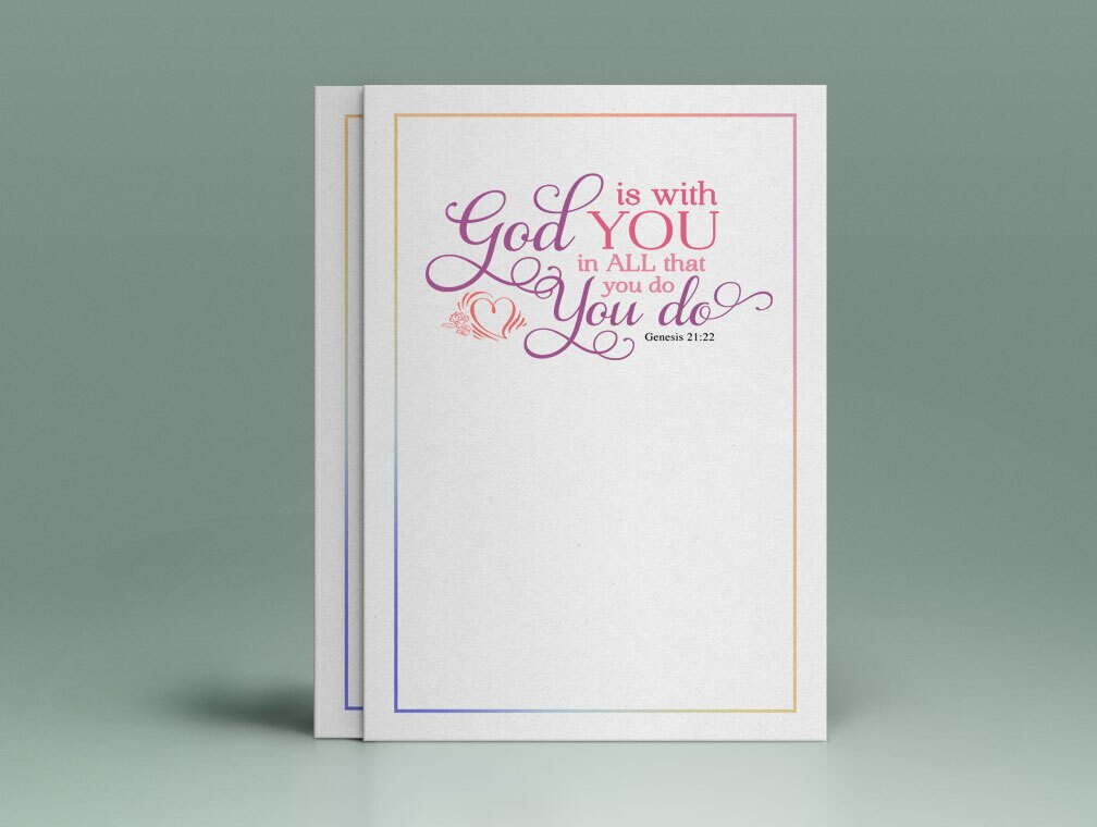 God Is With You Bible Verse Word Art.