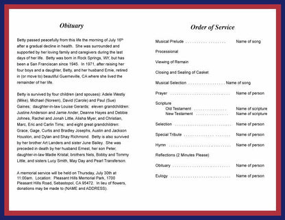 Philippines Funeral Program Template.