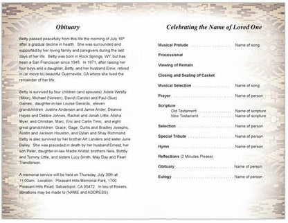 Messenger Funeral Program Template.