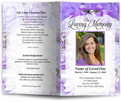 Precious Funeral Program Template.