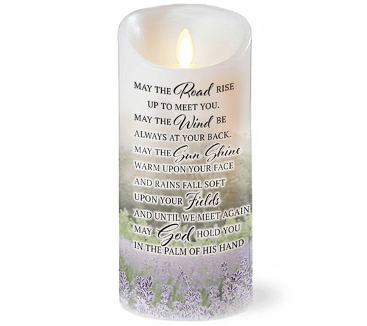 Irish Prayer Personalized Dancing Wick LED Memorial Candle.