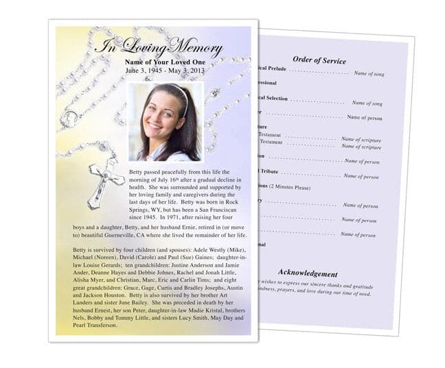 Beads Funeral Flyer Template.
