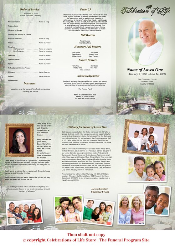 Bridge Trifold Funeral Brochure Template.