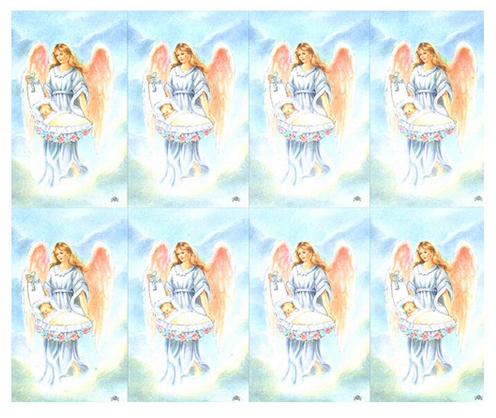 Guardian Angel and Baby Prayer Card Paper (Pack of 24).
