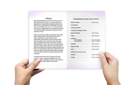 Lupus Purple Ribbon Funeral Program Template.