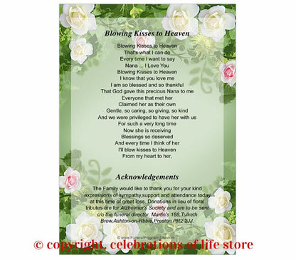 Garden Small Memorial Card Template.