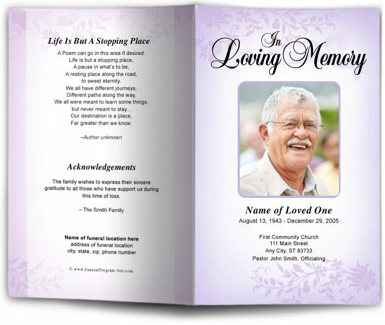 Ceasar Funeral Program Template.