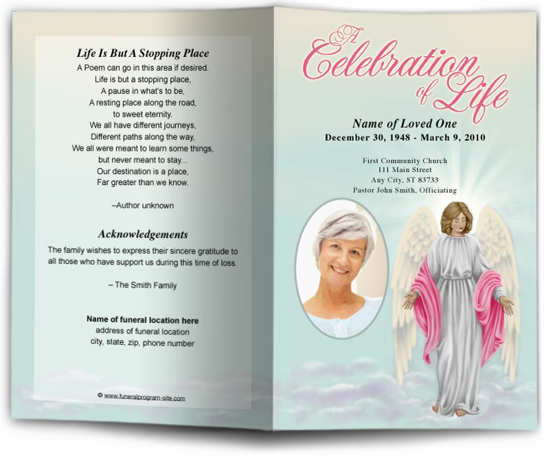 Angelina Funeral Program Template.