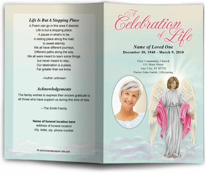 Angelina Funeral Program Template.