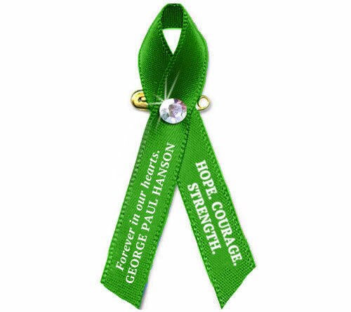 Personalized Liver Cancer Ribbon (Emerald Green) - Pack of 10.
