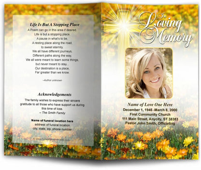 Hope Funeral Program Template.