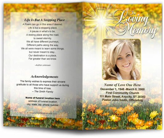 Hope Funeral Program Template.