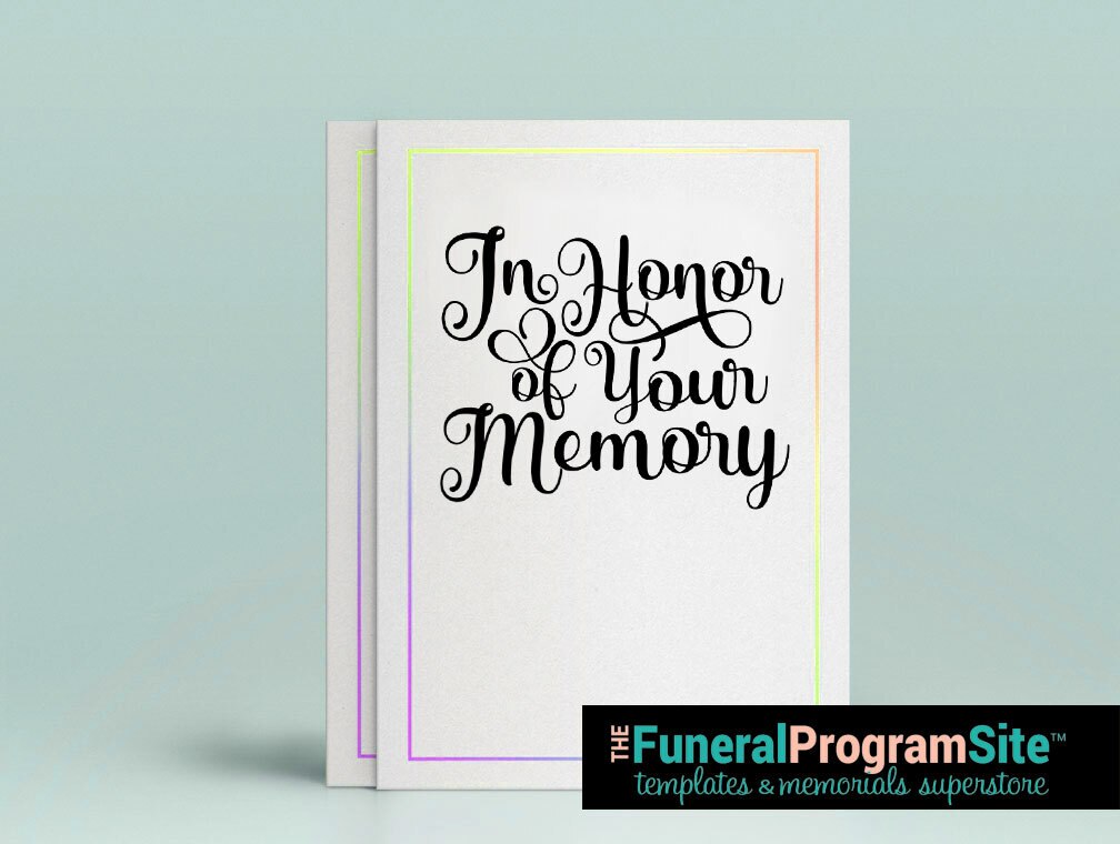 In Honor Of Your Memory Funeral Program Title.
