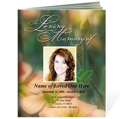 Floral Funeral Booklet Template.