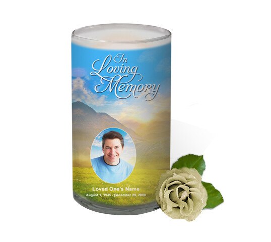 Horizon Personalized Glass Memorial Candle.