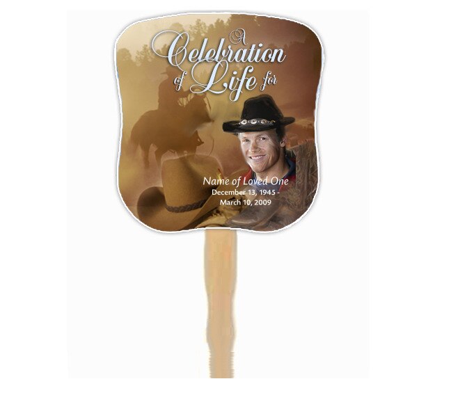Ranch Cardstock Memorial Fan With Wooden Handle (Pack of 10).