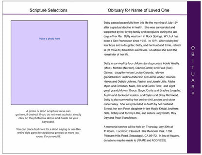 Imagine 8-Sided Funeral Graduated Program Template.