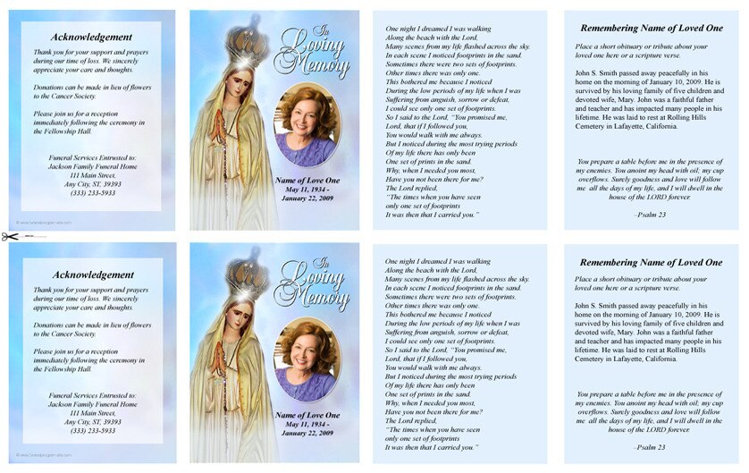 Blessed Small Memorial Card Template.