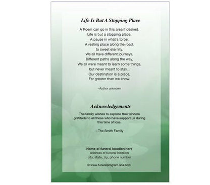 Ambrosia Letter 4-Sided Graduated Funeral Program Template.