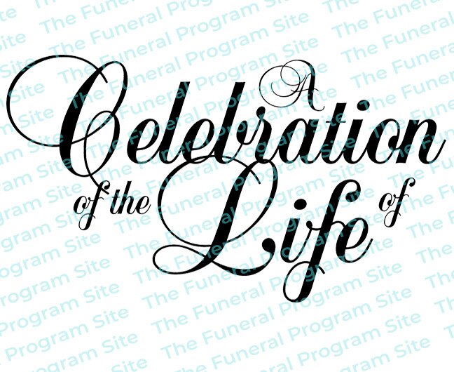 A Celebration Of The Life Of Funeral Program Title – Funeral Program ...