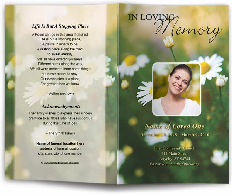 Funral Program Sheet Morning Funeral Program Template | Funeral Program Site – Funeral ...