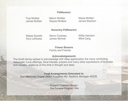 Fishing 8-Sided Graduated Bottom Fold Program Template.