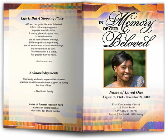 Kente Funeral Program Template.