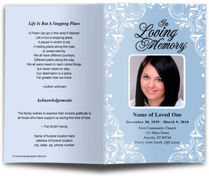 Victoria Funeral Program Template.